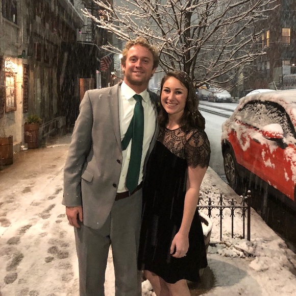 Beautiful Black Velvet Fit and Flare Dress - Picture 2 of 6